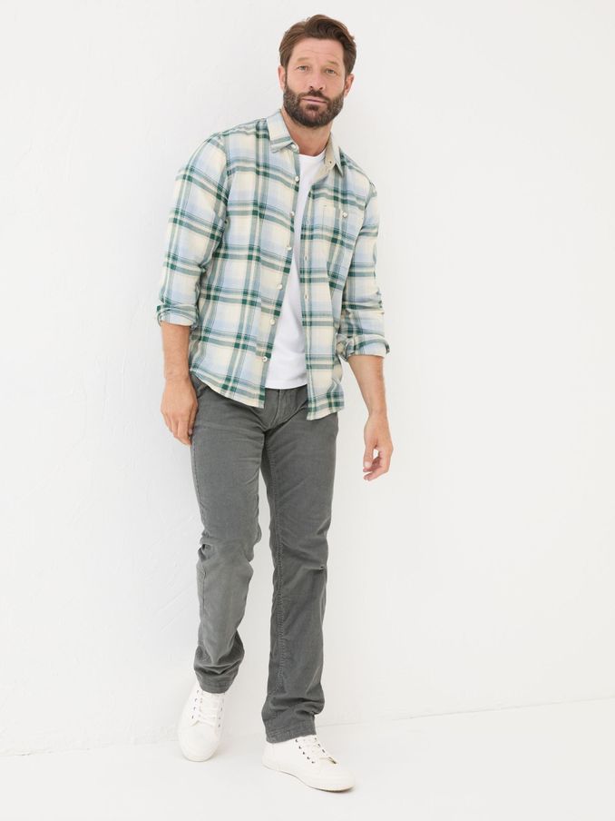 Grey Straight Cord Trousers (E52067) | €39