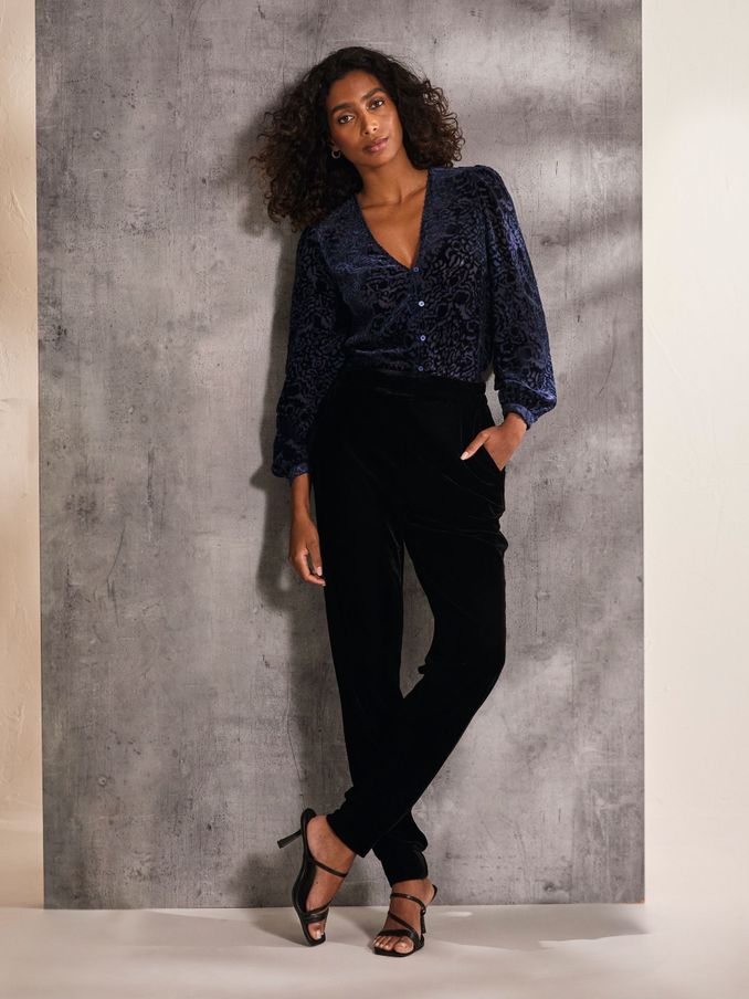 Joelle Blue Burnout Blouse (E52127) | €52
