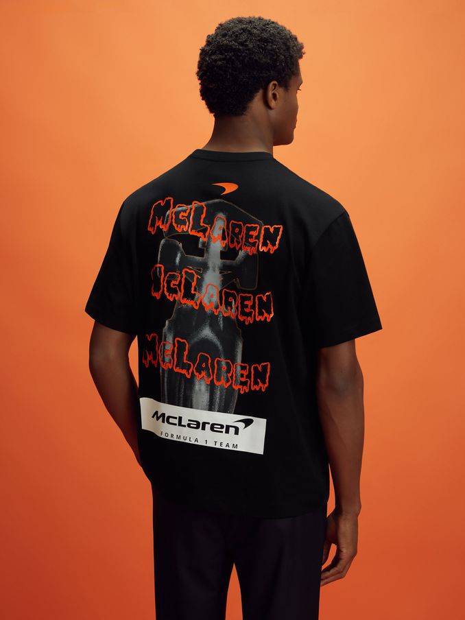 McLaren F1 Cotton Printed Crew Neck T-Shirt in Black (E52835) | HK$751