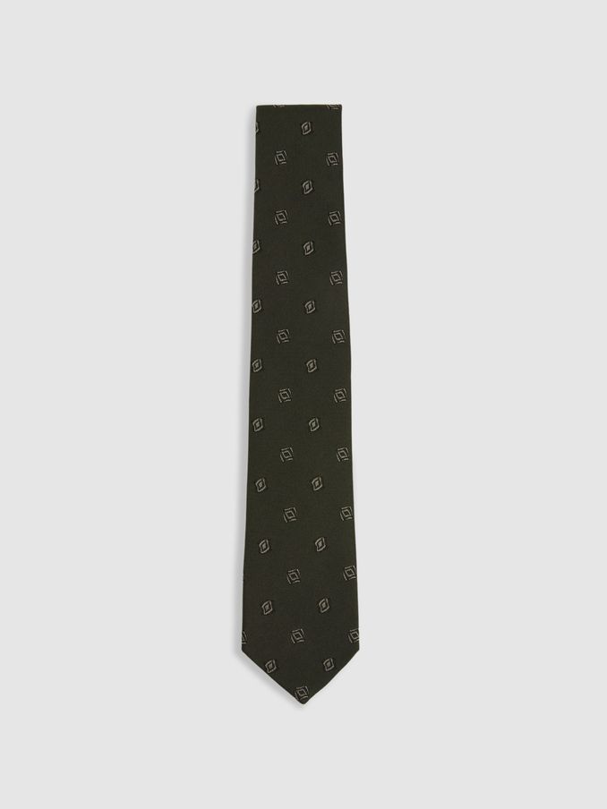 Silk Blend Jacquard Tie in Forest Green (E53455) | CHF 33