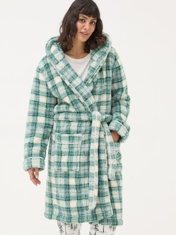 Borg Green Check Dressing Gown (E53969) | €52