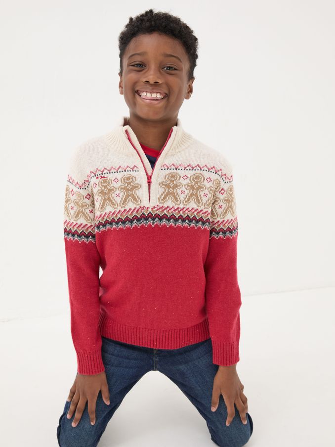 Red Gingerbread Fairisle Pattern Jumper (E53978) | $21