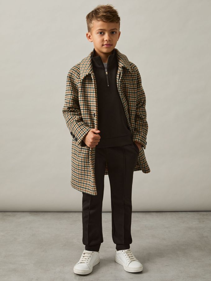 9-13 yrs Interlock-Jersey Half-Zip Sweatshirt in Chocolate Brown (E54469) | US$40