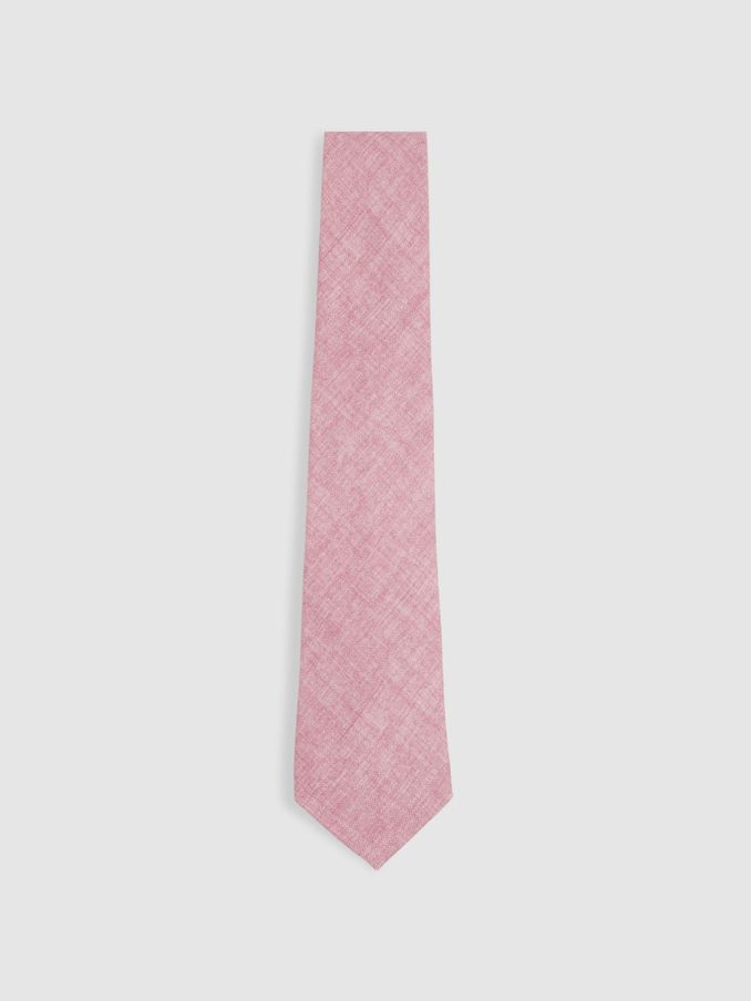 Melange Silk Tie in Soft Pink Melange (E55270) | US$55