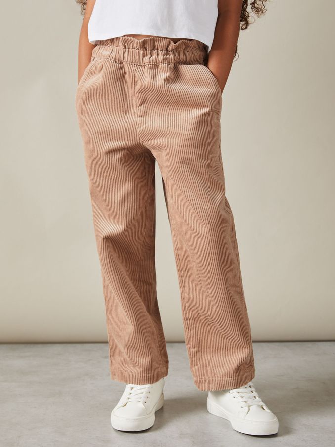 Pantalon sac en papier en velours côtelé 9-13 ans, camel (E55276) | 42 €