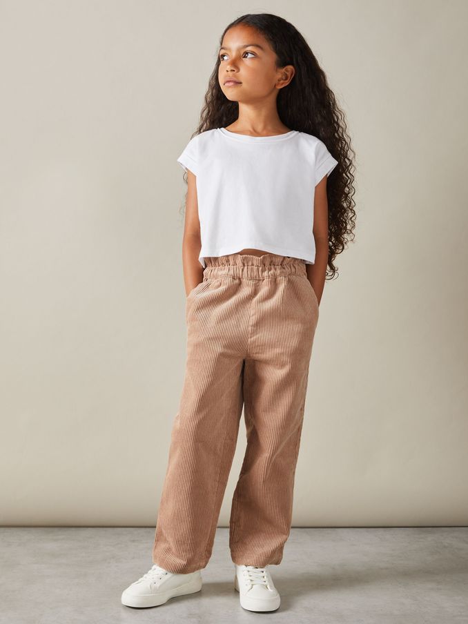 4-9 yrs Corduroy Paper Bag Trousers in Camel (E55283) | €36