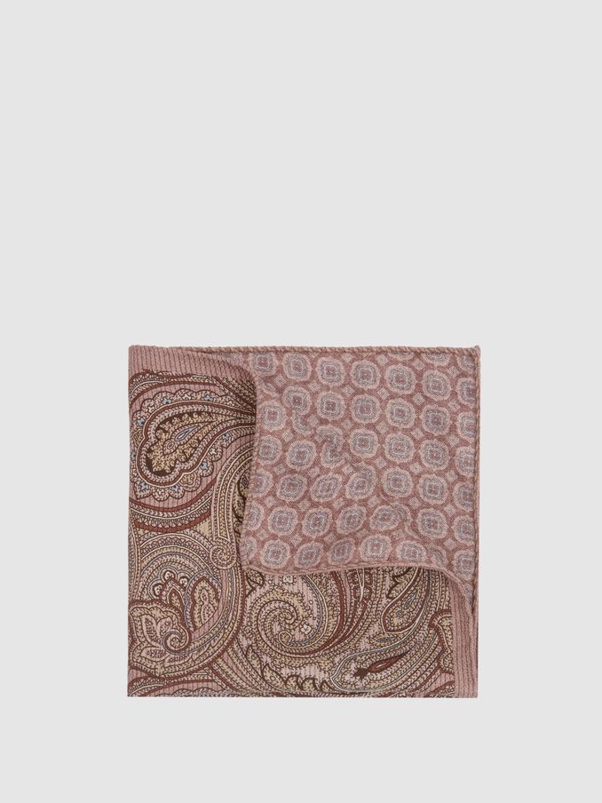 Reversible Silk Pocket Square in Dusty Pink (E55300) | €21