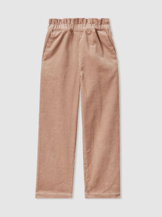 13-14 yrs Corduroy Paper Bag Trousers in Camel (E55308) | €42