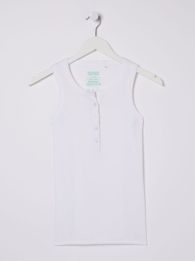Rachel White Ribbed Vest (E55849) | €15