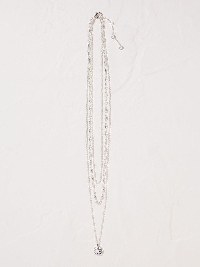 Silver Tone Stacked Necklace (E55868) | €13