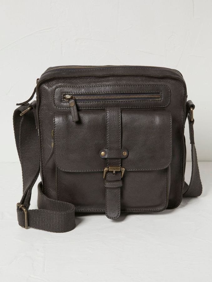 Bramdean Grey Leather Crossbody Bag (E56683) | €66