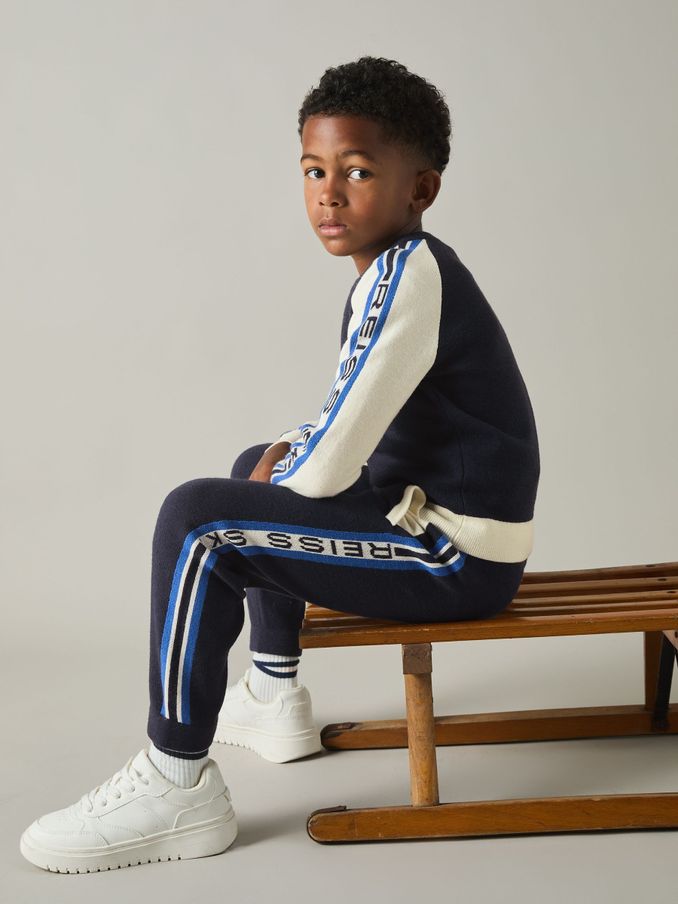 Logo-Jacquard Joggers with Wool in Navy/Blue (E57241) | €28
