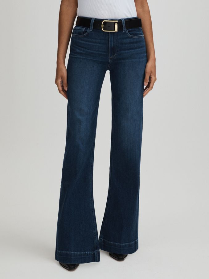 Paige High Rise Wide Leg Jeans in Notre Dame Blue (E58327) | €268