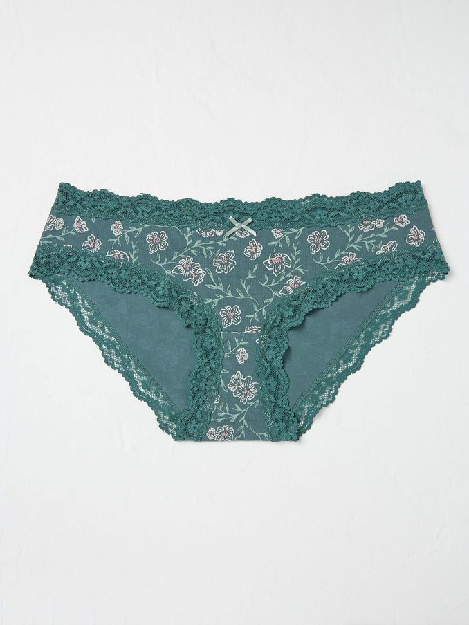 Esme Green Floral Short Knickers (E60260) | €5