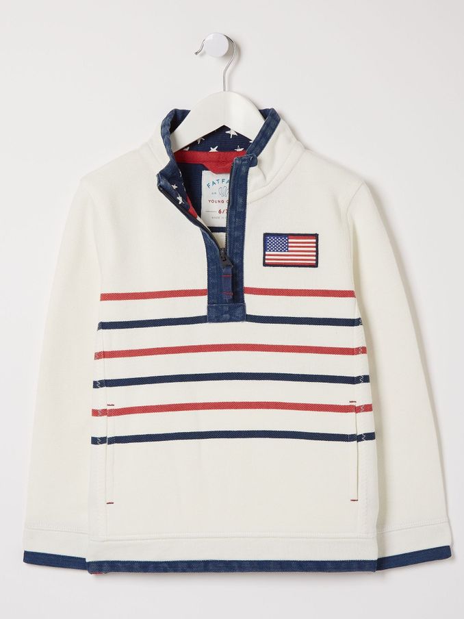 Cream Colourblock Boxy Airlie Sweat Top (E60321) | $24