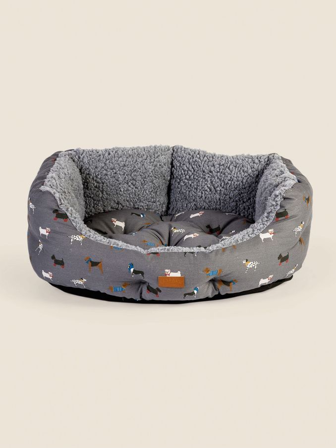 Grey 100% Cotton. 76cm Marching Dogs Pet Bed (E60369) | $100