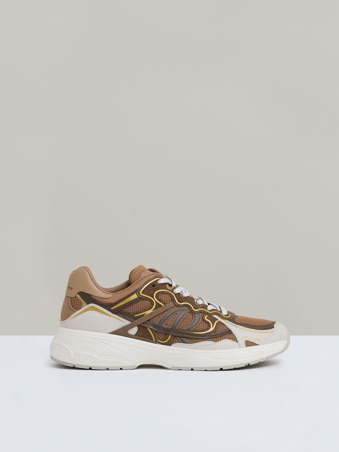 Nubuck and Mesh Trainers in Tobacco (E61258) | €113