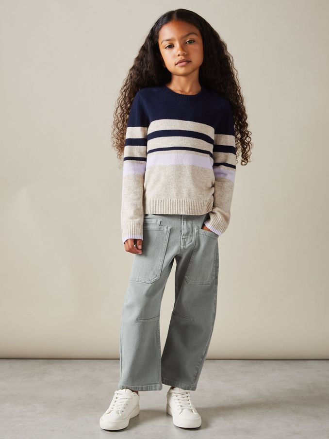4-9 yrs Barrel Leg Cargo Trousers in Khaki (E63225) | $38