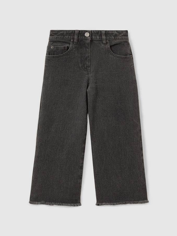 13-14 yrs Wide Leg Frayed Jeans in Grey (E63232) | €51