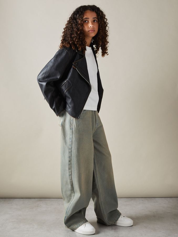 9-13 yrs Acid Wash Wide Leg Jeans in Green (E63233) | 28 €