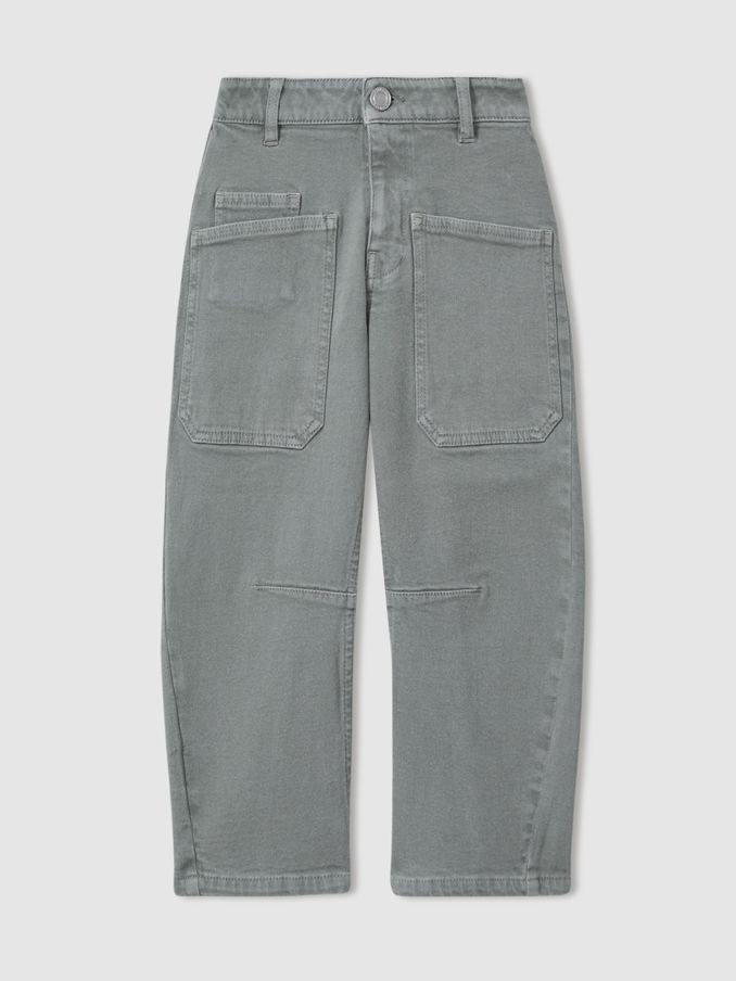 13-14 yrs Barrel Leg Cargo Trousers in Khaki (E63235) | US$49