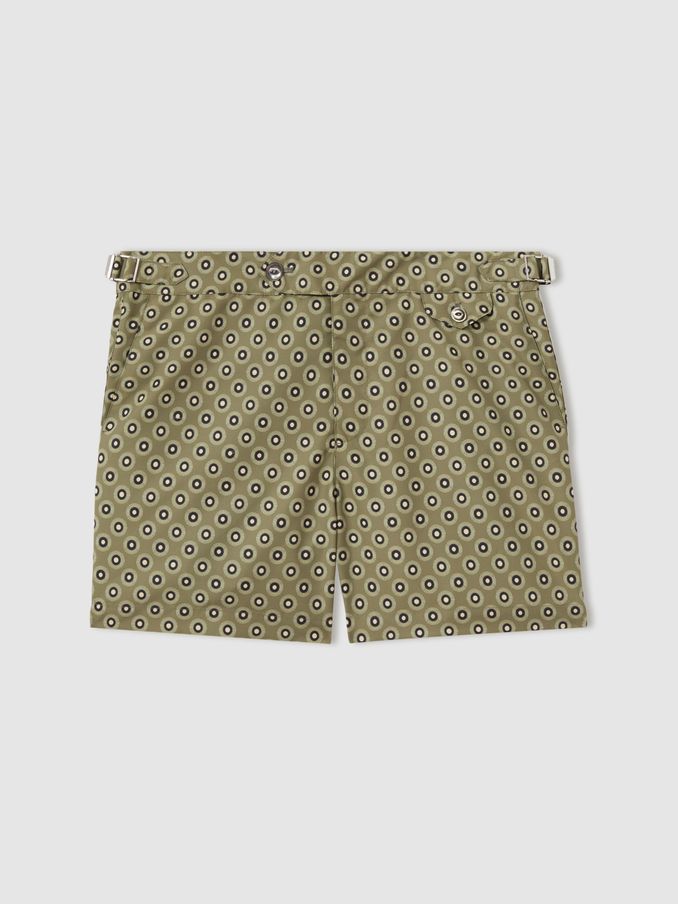 Hemingsworth Ikat-Print Zwemshort in Olijf (E67139) | € 148