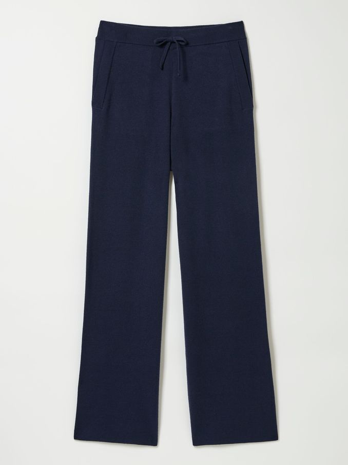 Knitted Blue Navy Lounge Wide Leg Joggers (E67466) | €39