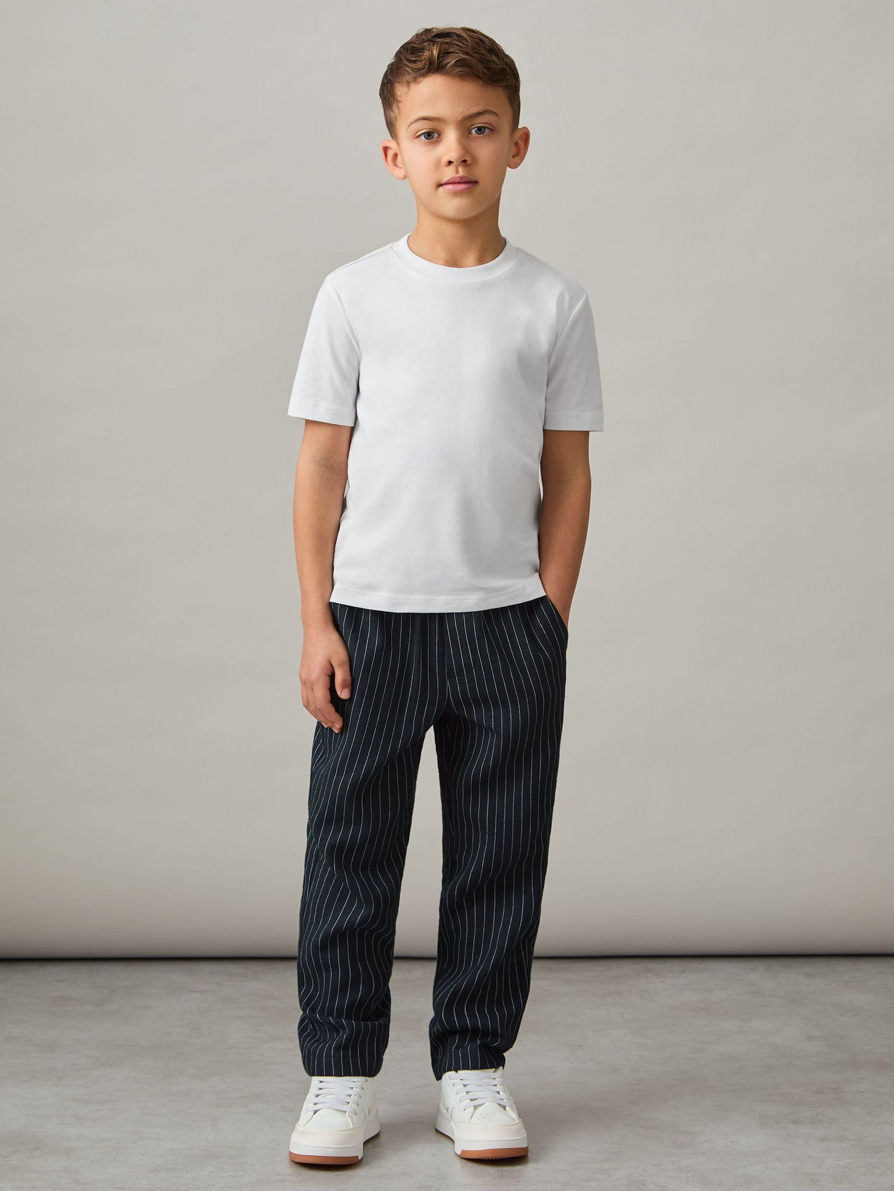 3-9 yrs 3 Pack Cotton Crew-Neck T-Shirts in White Ecru (E67986) | 115 SAR