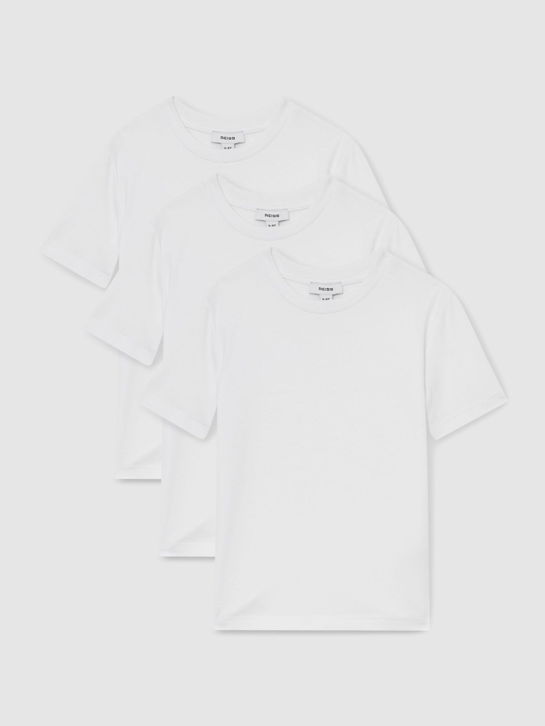 3 Pack Cotton Crew-Neck T-Shirts in White (E67998) | 125 SAR