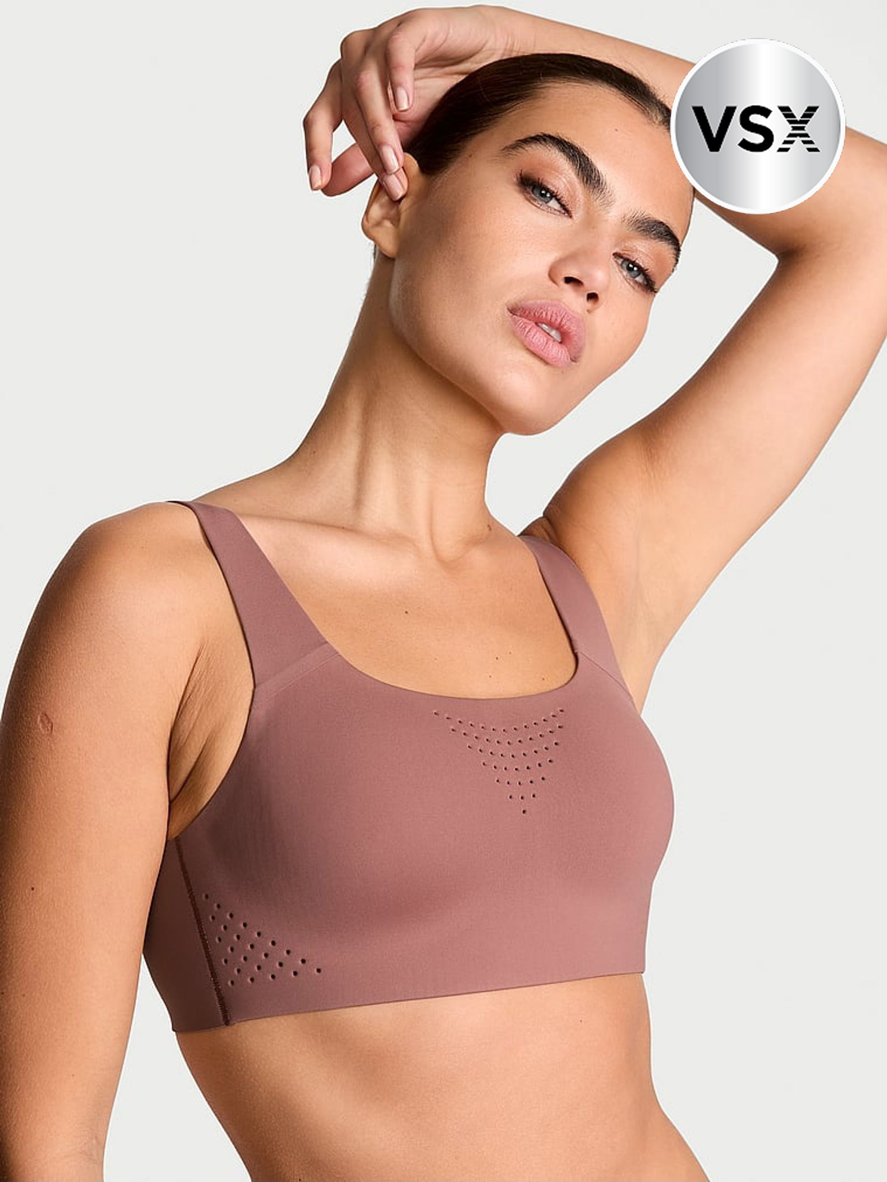 Vintage Rose Pink Back Close Featherweight Max High Support Sports Bra (E68242) | €52