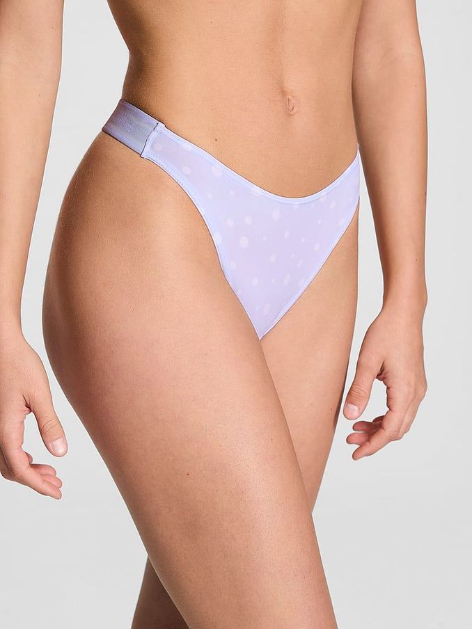 Hydrangea Blue Dot Print Thong Soft Stretch Logo Knickers (E68517) | €10.50