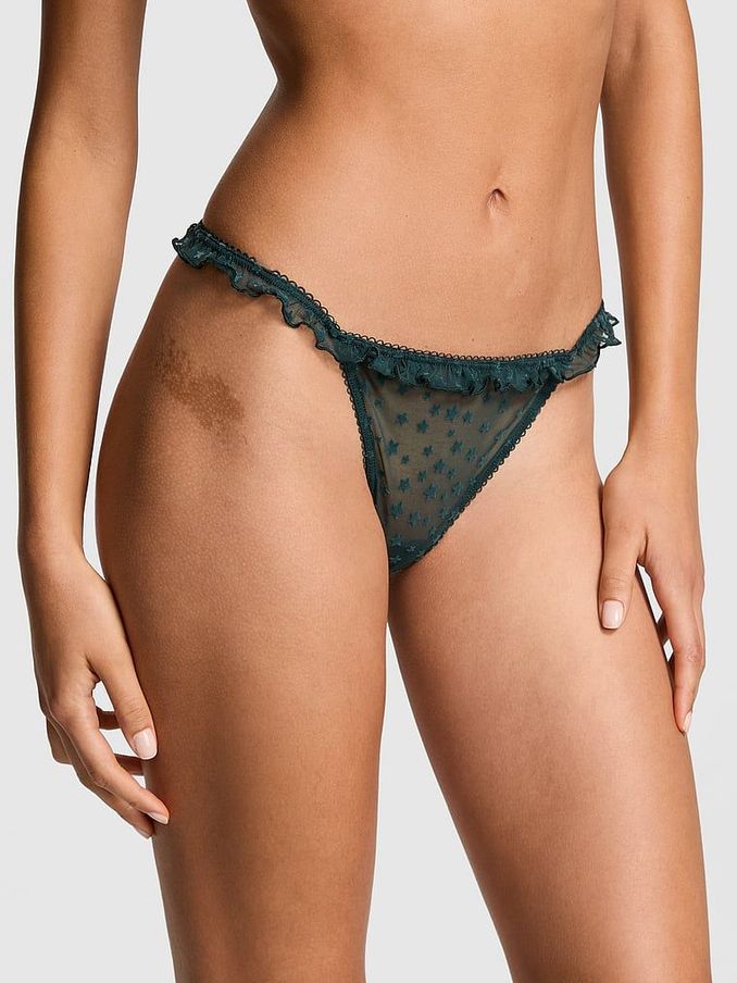 Deep Forest Green G String Star Chaser Lace Knickers (E68526) | €10.50