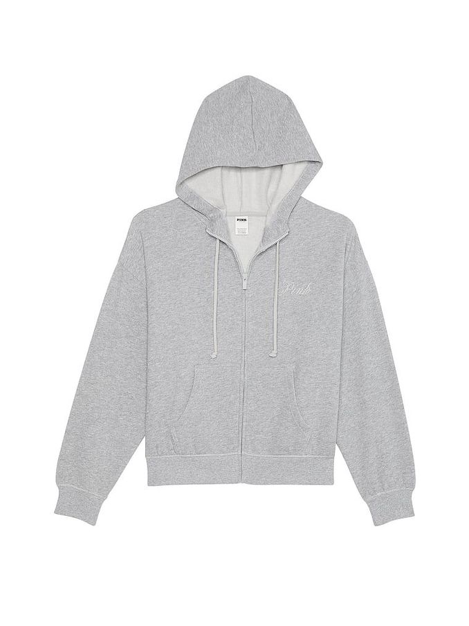 Medium Heather Grey Diamante Fleece Hoodie (E68529) | €64