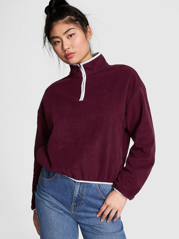 Purple Rose Half Zip Fleece Sweatshirt (E68536) | €52