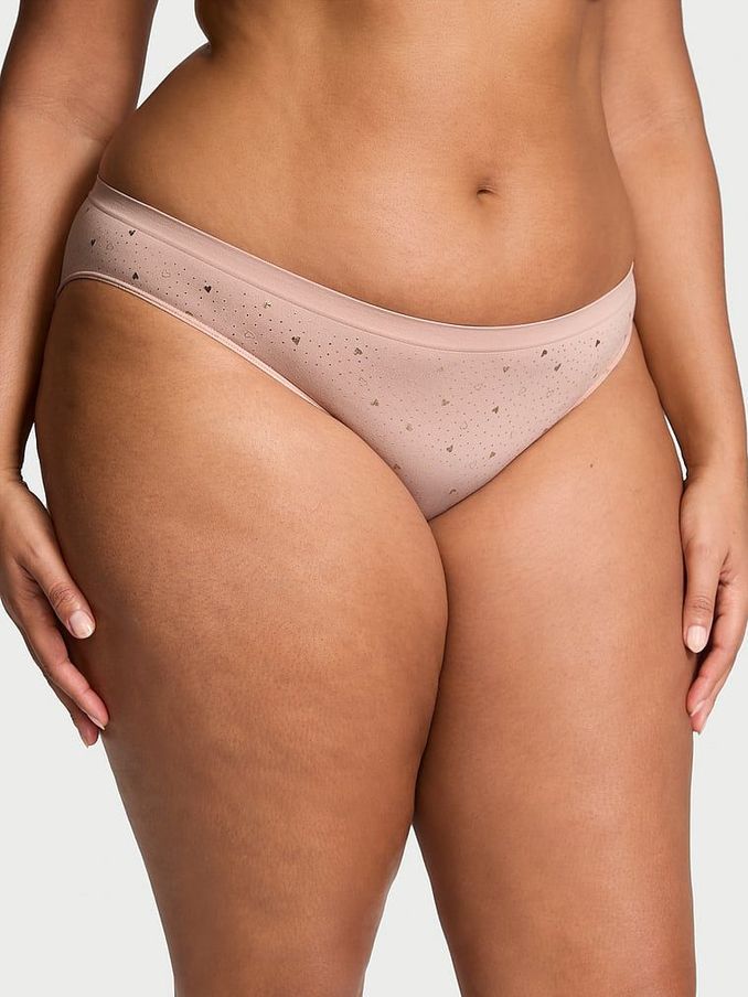 Pink Zinc Heart Foil Nude Bikini Knickers (E68539) | €10.50