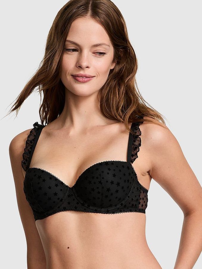 Black Balcony Star Chaser Lace Bra (E68544) | €40
