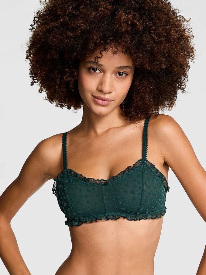 Deep Forest Green Bralette Star Chaser Lace Unlined Bra (E68585) | €29