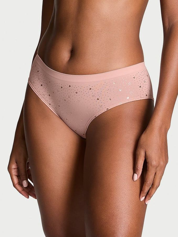 Pink Zinc Heart Foil Nude Hipster Knickers (E68631) | €10.50