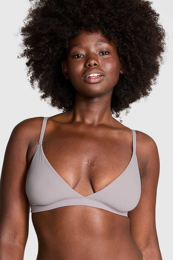 Dusty Purple Diamante Triangle Bralette (E68640) | €29