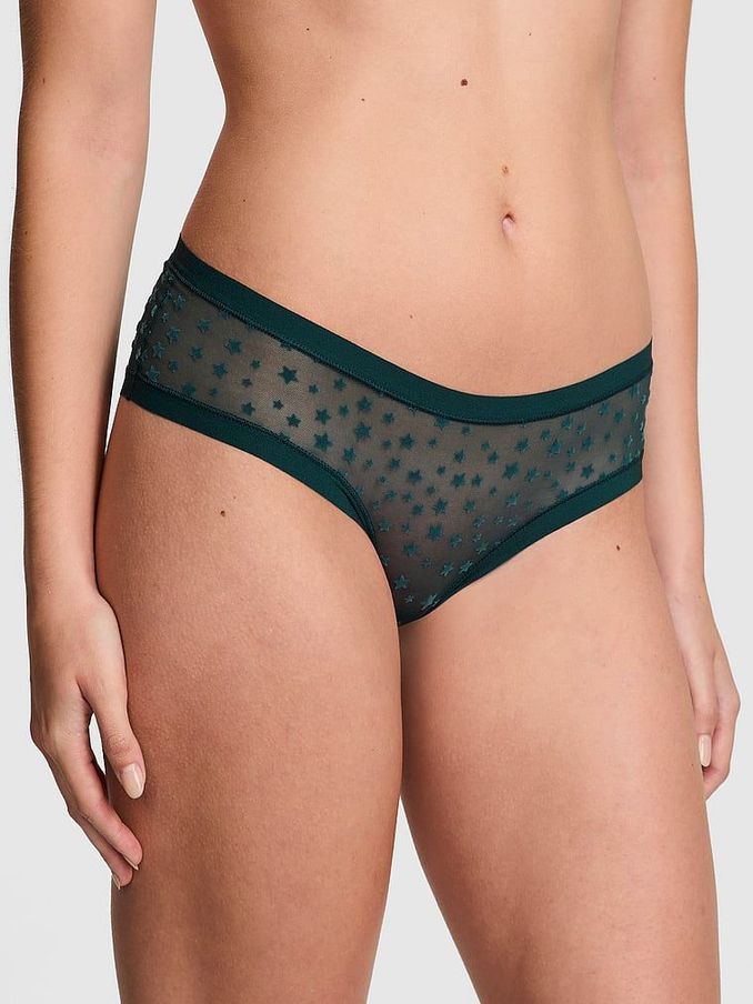 Deep Forest Green Hipster No Show Star Mesh Knickers (E68883) | €10.50