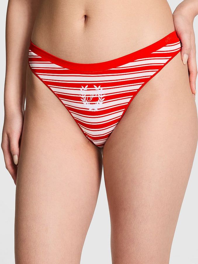 Festive Red Stripe Thong Seamless Knickers (E68938) | €10.50