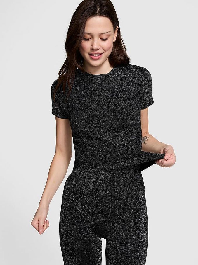 Black Shine Seamless T-Shirt (E68940) | €33
