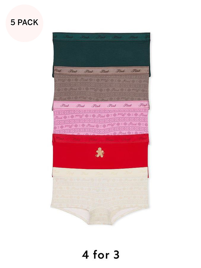 Pink/Red/White/Green/Brown Short 5 Pack Knickers (E68967) | €31