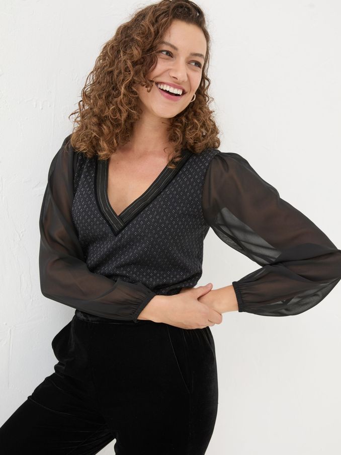 Margot Black Top (E69600) | $32