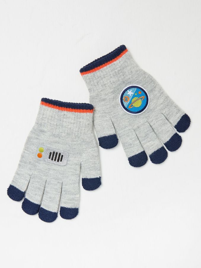 Grey Space Badge Gloves (E69985) | €6