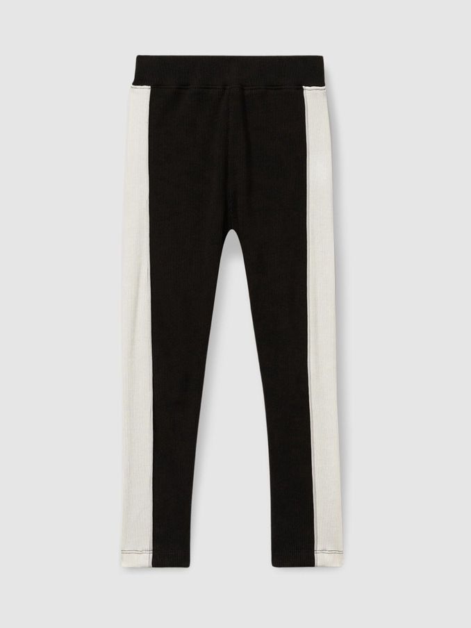 13-14 yrs Cotton-Blend Panelled Leggings in Black (E70203) | US$16