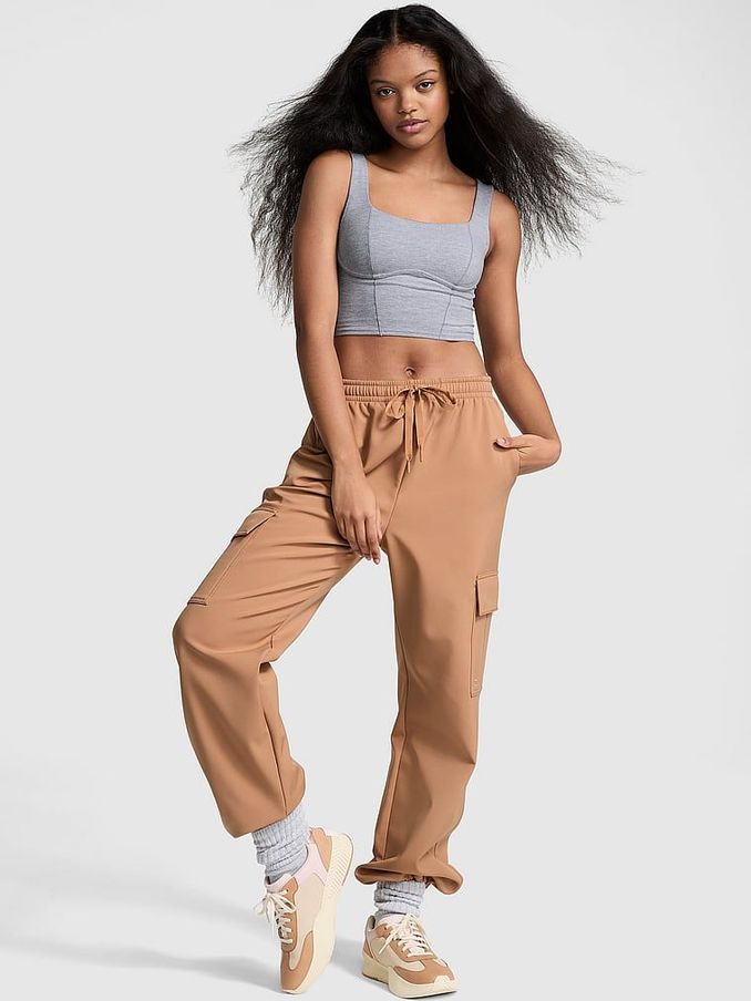 Toffee Brown Fleece Cargo Trousers (E70385) | €68