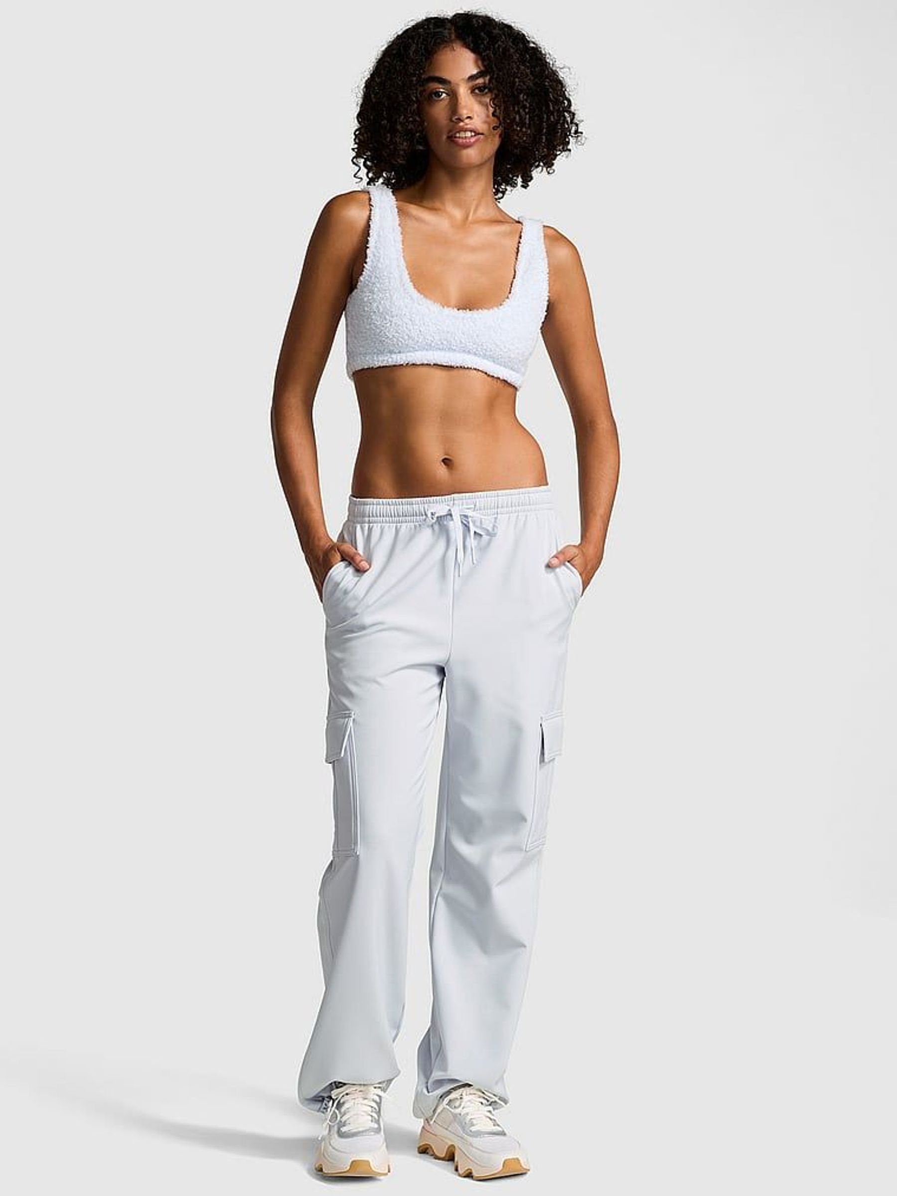 Hydrangea Blue Fleece Cargo Trousers (E70410) | €68