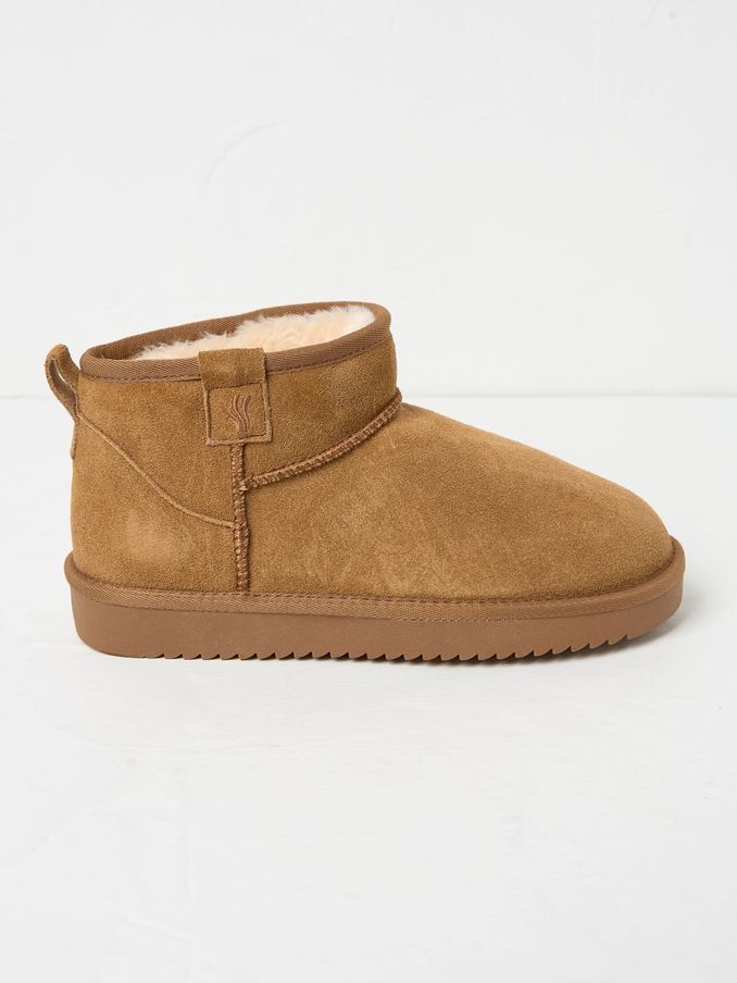 Maeve Brown Mini Boot Slippers (E70478) | $76