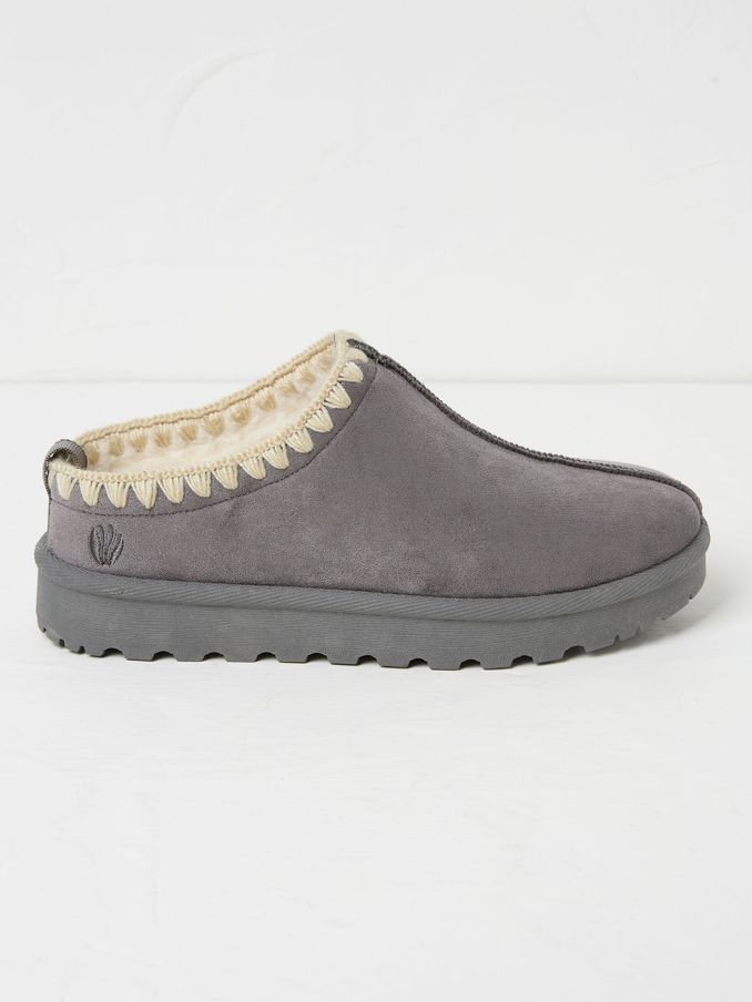 Lyra Grey Snug Mule Slippers (E70539) | $66